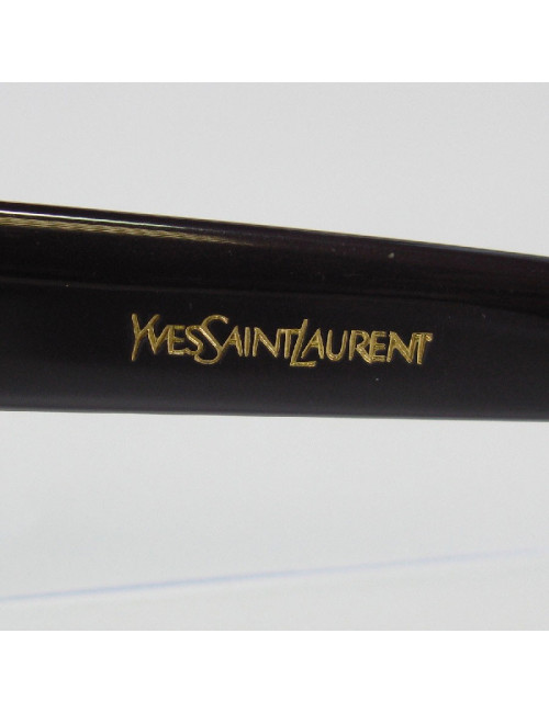 Lunettes de soleil YVES SAINT LAURENT en plastique noir mat, beige et violet