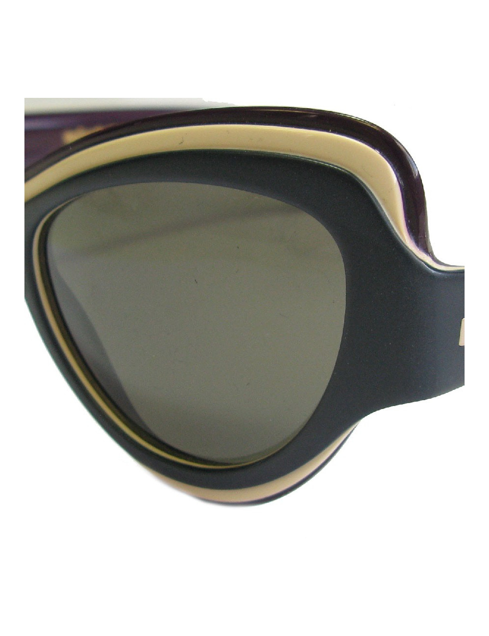 Lunettes de soleil YVES SAINT LAURENT en plastique noir mat, beige et violet