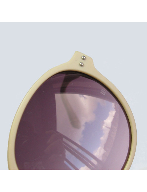 Lunettes de soleil LINDA FARROW LUXE en plastique beige foncé