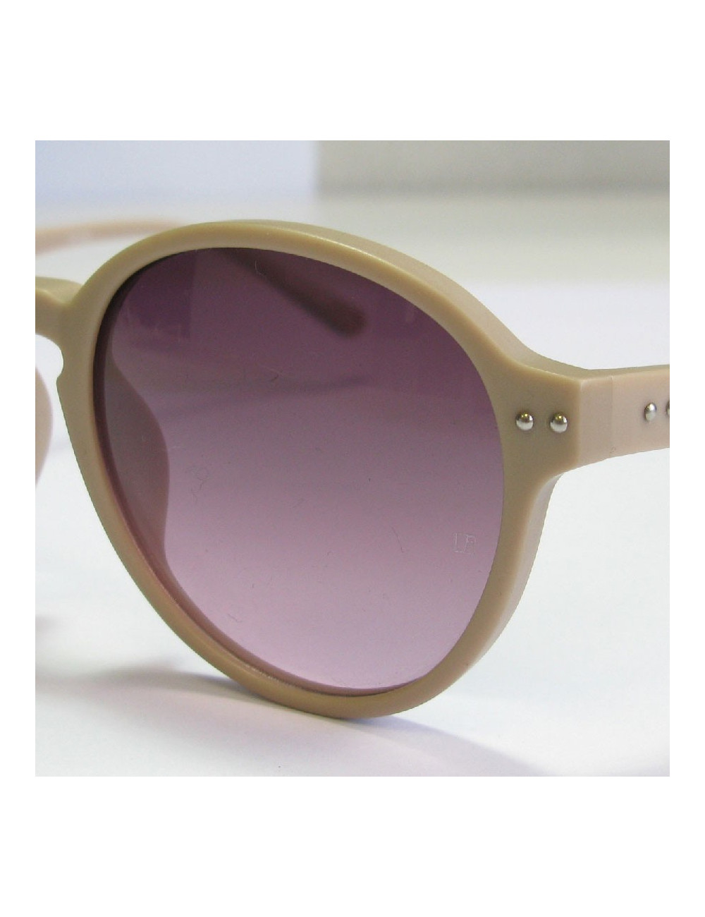 Lunettes de soleil LINDA FARROW LUXE en plastique beige foncé