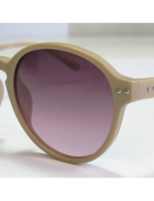 Lunettes de soleil LINDA FARROW LUXE en plastique beige foncé