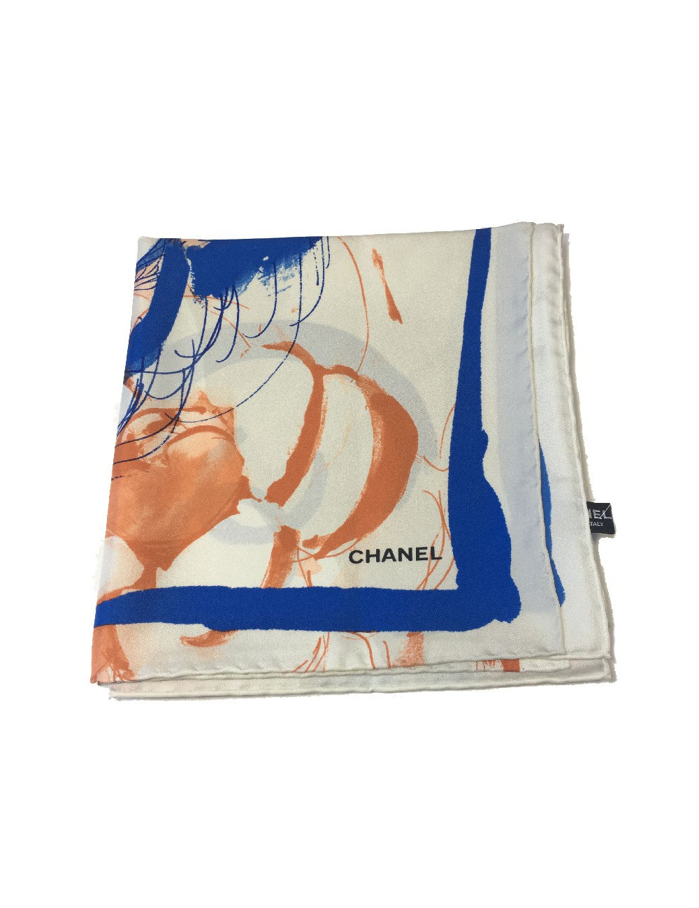 Carré CHANEL camélia en soie multicolore