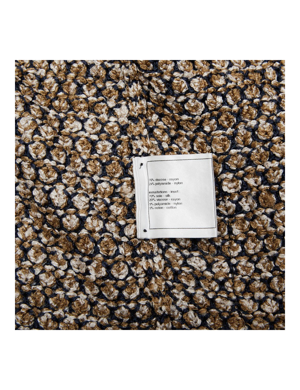 CHANEL vest in gold, navy and ecru knit size 36FR