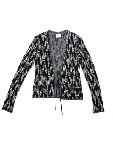 CHANEL cardigan in black and white cashmere size 36FR