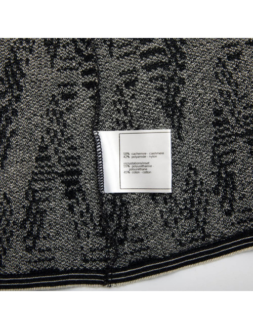 CHANEL cardigan in black and white cashmere size 36FR