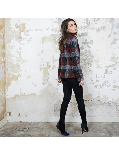 Veste CHANEL T38  en tweed a carreaux