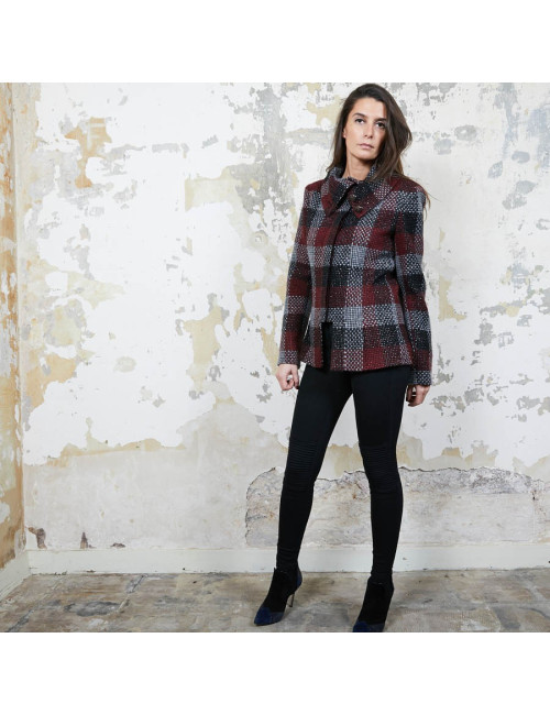 Veste CHANEL T38  en tweed a carreaux