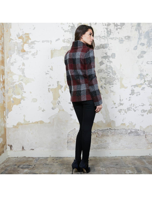 Veste CHANEL T38  en tweed a carreaux