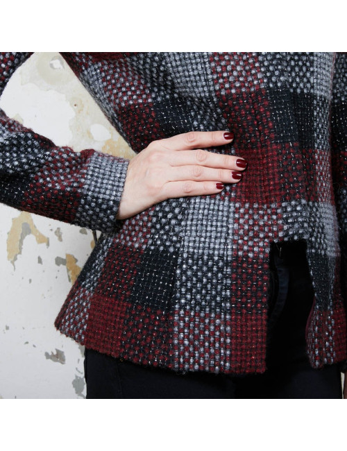 Veste CHANEL T38  en tweed a carreaux