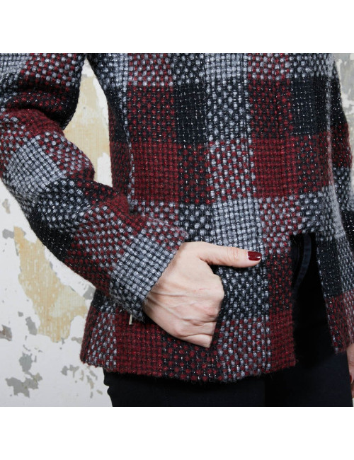 Veste CHANEL T38  en tweed a carreaux