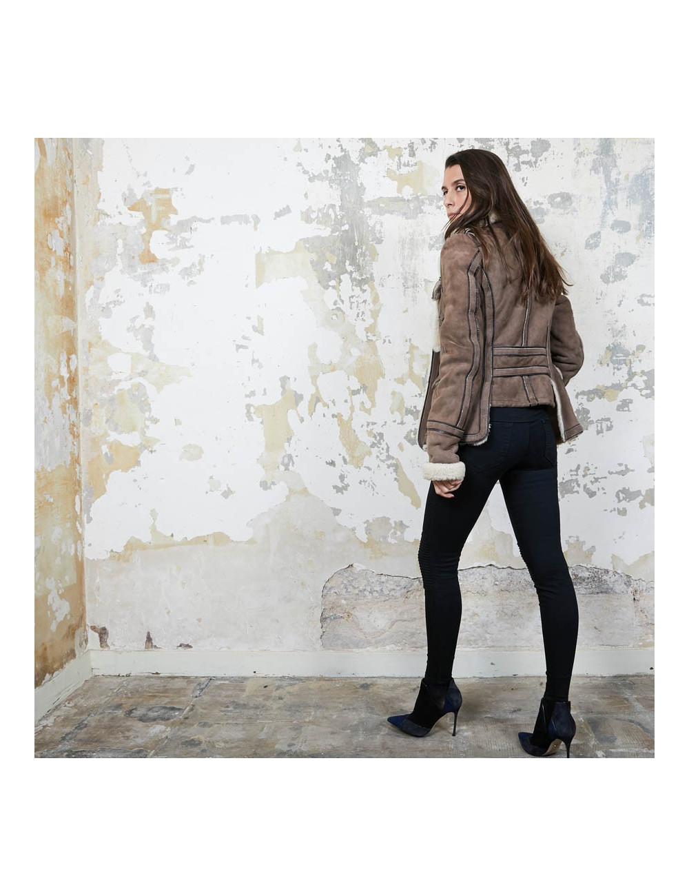 Veste DSQUARDED peau lainée