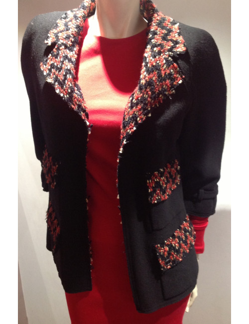 Veste CHANEL rouge et noire Collection Automne Hiver 2007-08