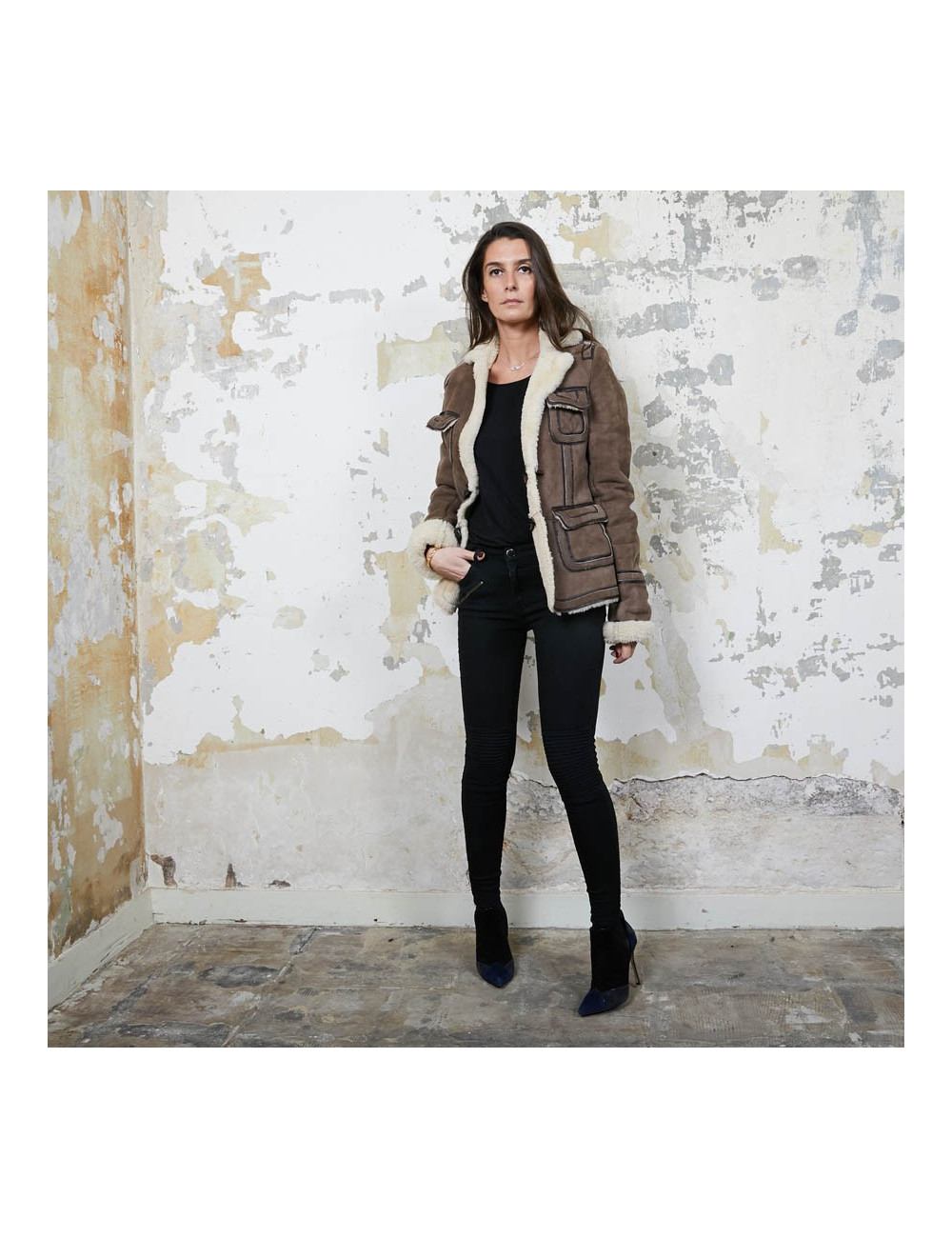 Veste DSQUARDED peau lainée