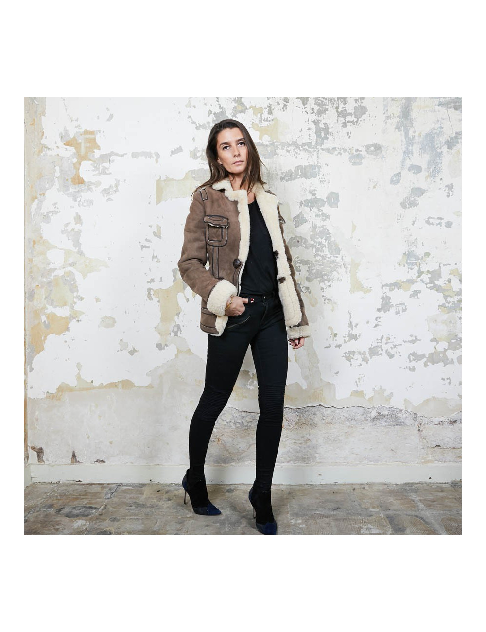 Veste DSQUARDED peau lainée