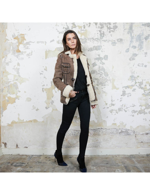 Veste DSQUARDED peau lainée