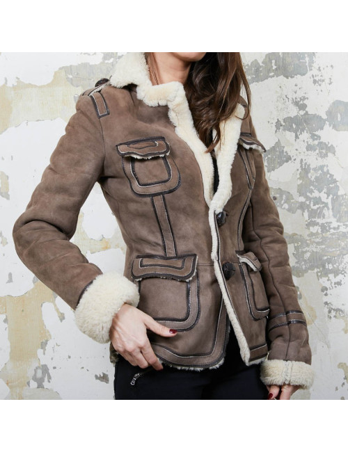 Veste DSQUARDED peau lainée