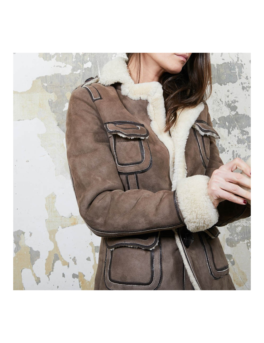 Veste DSQUARDED peau lainée