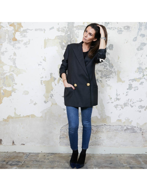 Blazer GIANNI VERSACE Couture en soie noire