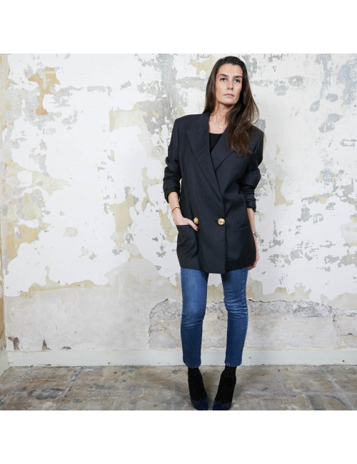 Blazer GIANNI VERSACE Couture en soie noire