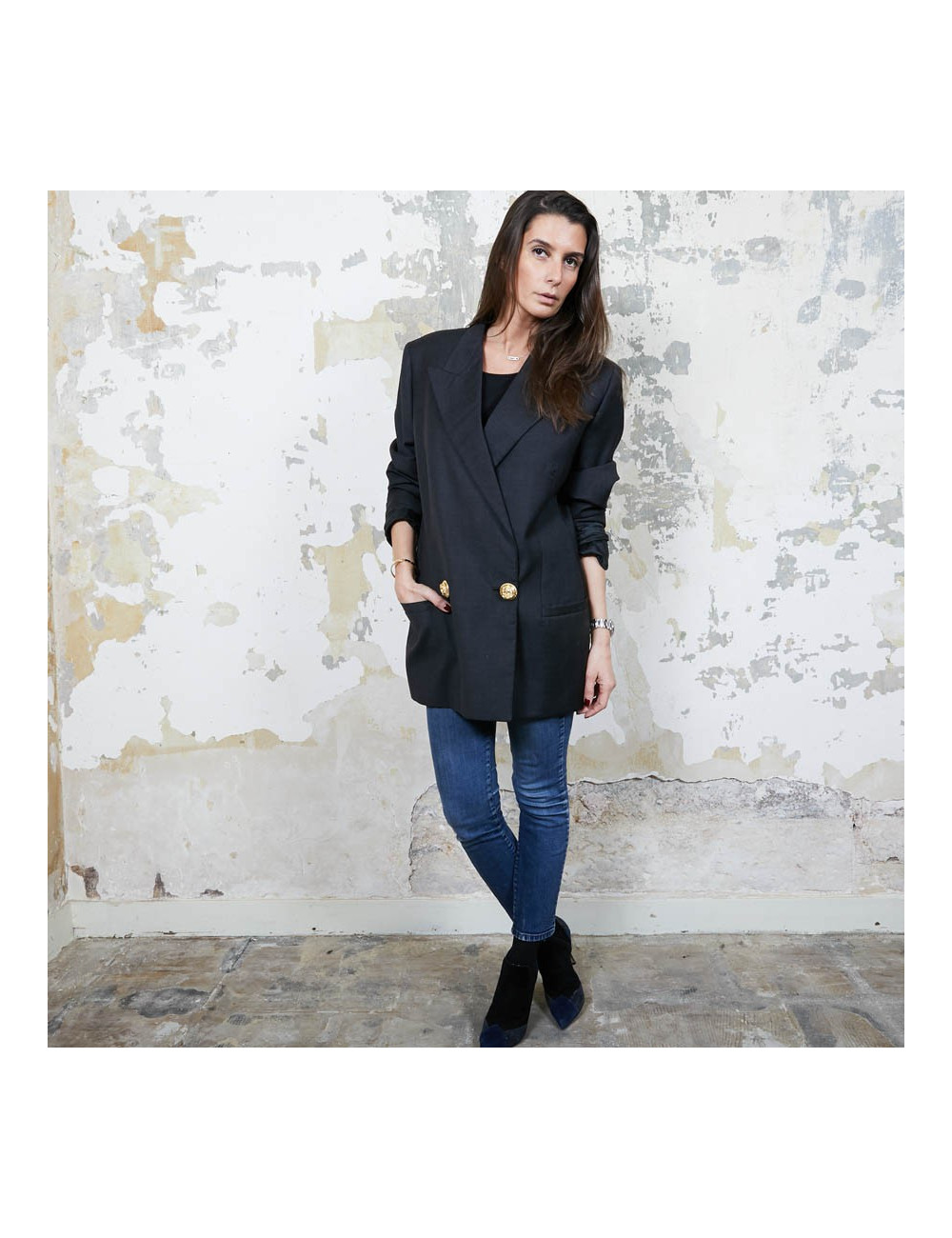 Blazer GIANNI VERSACE Couture en soie noire