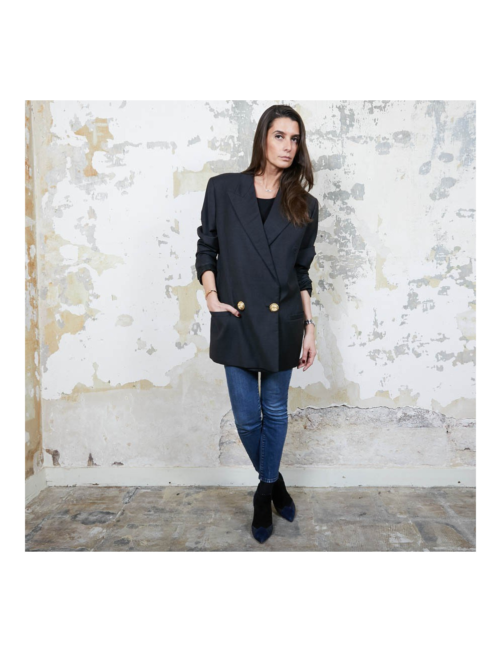 Blazer GIANNI VERSACE Couture en soie noire