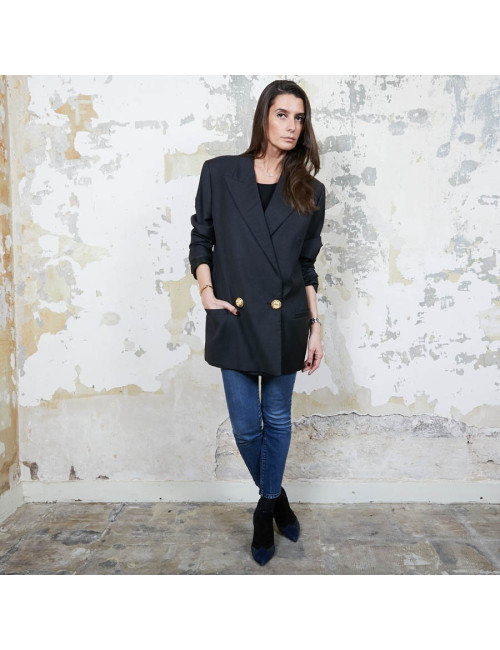 Blazer GIANNI VERSACE Couture en soie noire