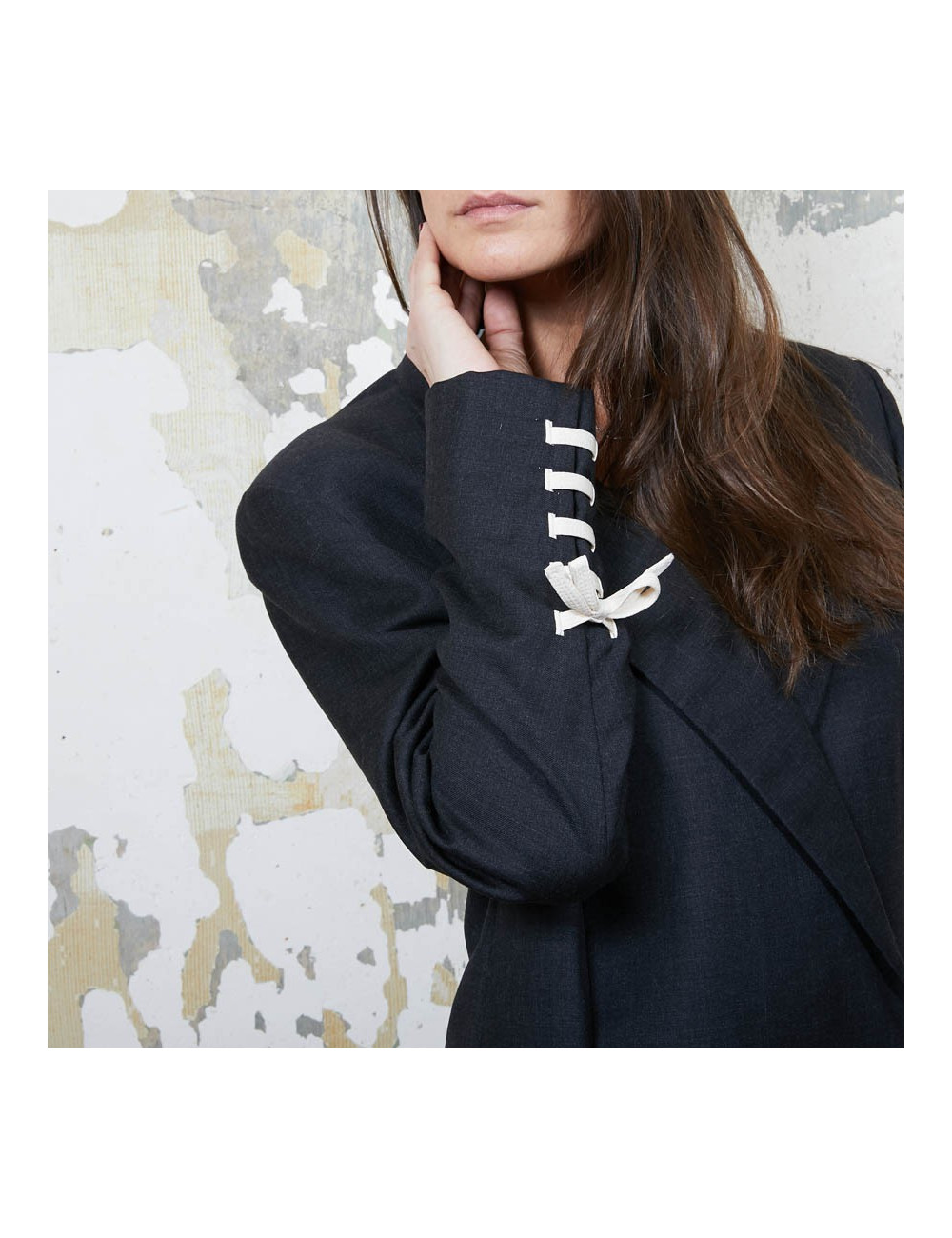 Blazer GIANNI VERSACE Couture en laine et  soie noire