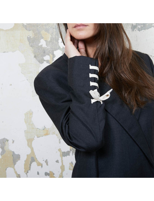 Blazer GIANNI VERSACE Couture en soie noire