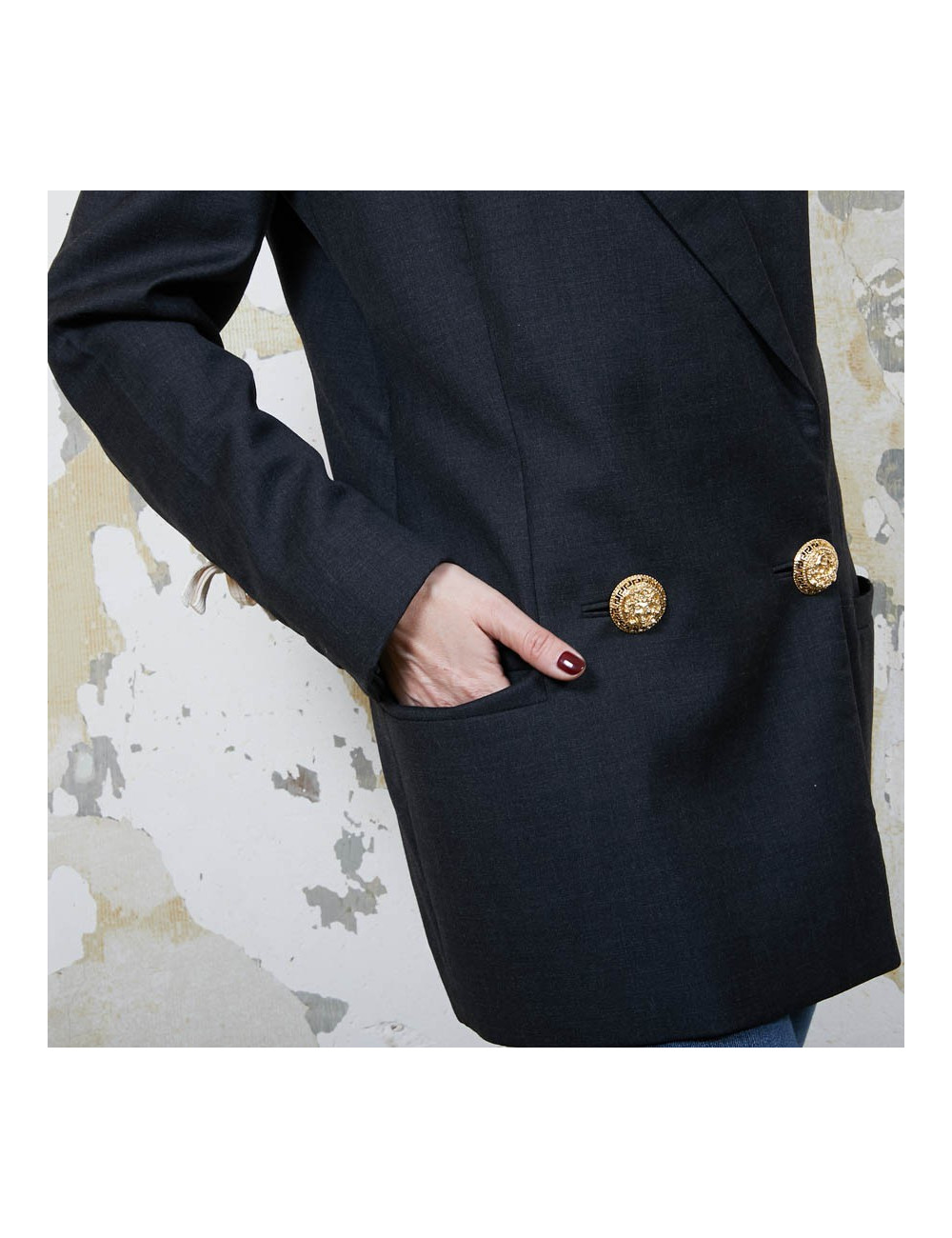Blazer GIANNI VERSACE Couture en soie noire