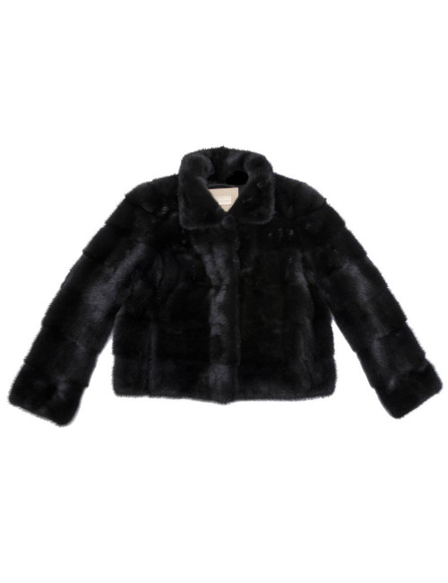 Veste  t 42 YVES SALOMON vison bleu nuit