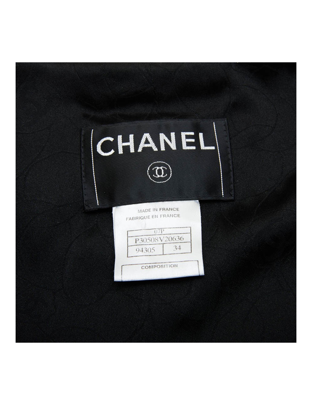 CHANEL iconic long jacket in black tweed size 34FR