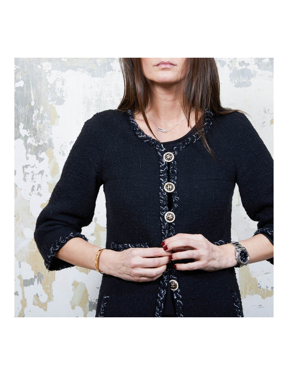 Veste CHANEL T 34 twedd noir 