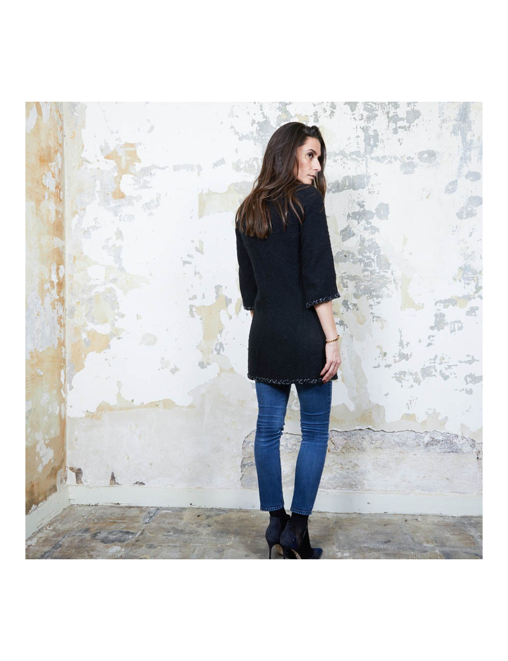 Veste CHANEL T 34 twedd noir 