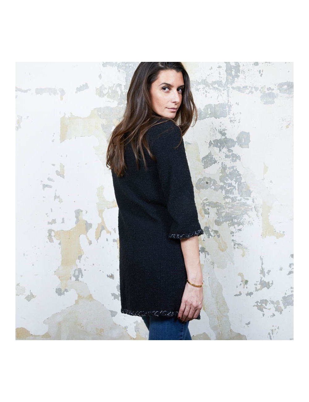 Veste CHANEL T 34 twedd noir 