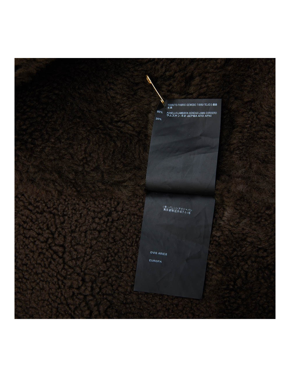 BALENCIAGA mid-length coat in brown returned lambskin leather and aged leather