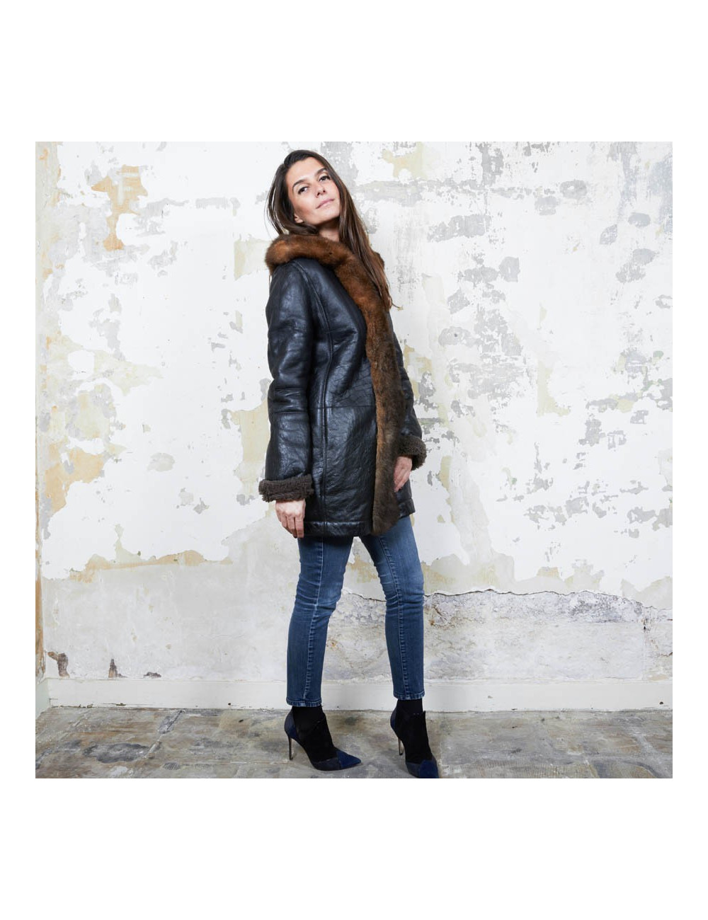 Veste BALENCIAGA peau retourné