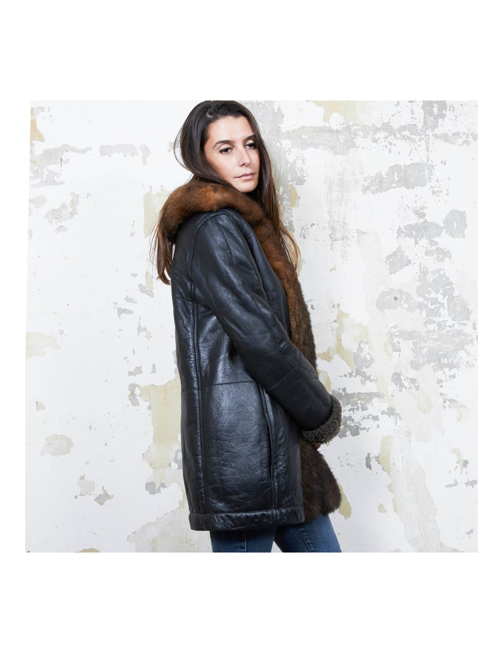 Veste BALENCIAGA peau retourné