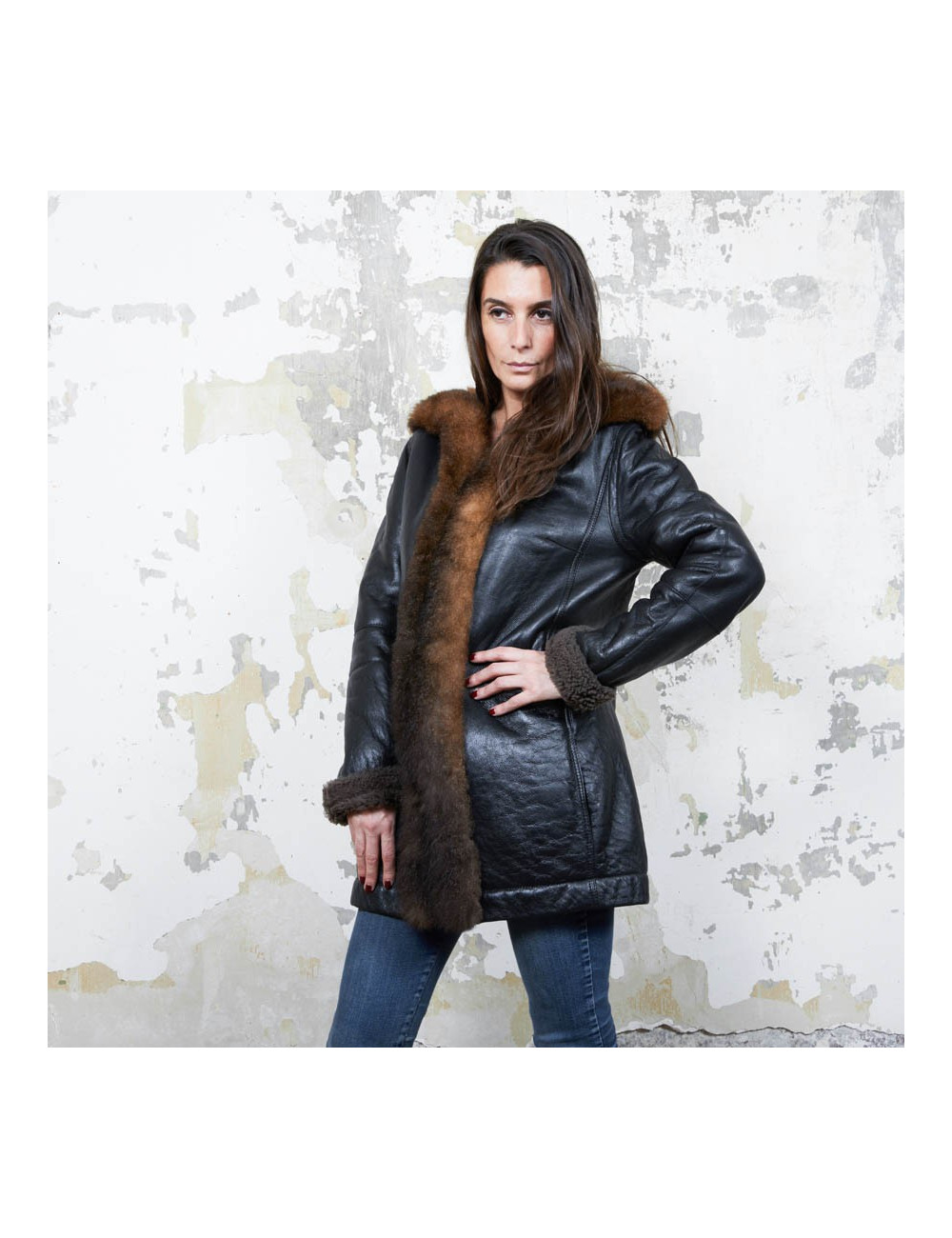 Veste BALENCIAGA peau retourné