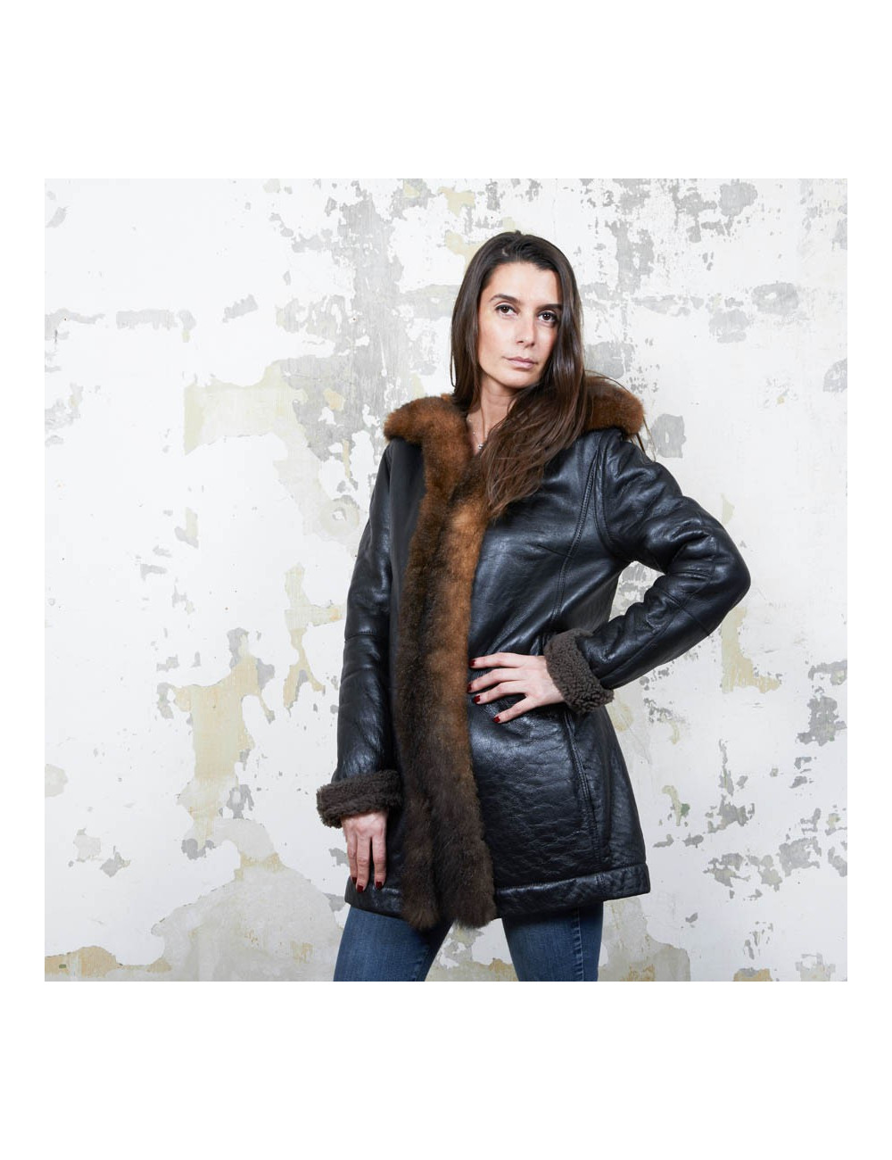 Veste BALENCIAGA peau retourné