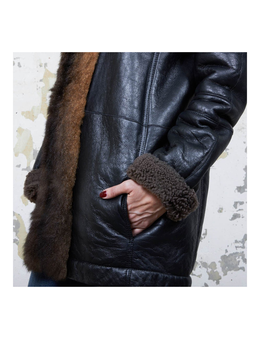 Veste BALENCIAGA peau retourné