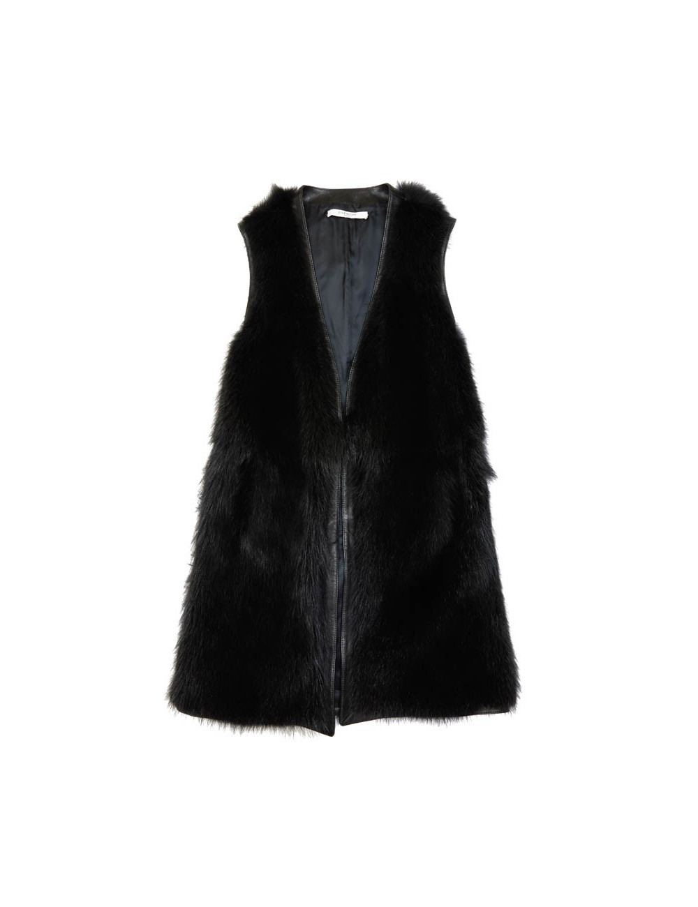 VESTE SANS MANCHES EN CUIR ET FRANGES