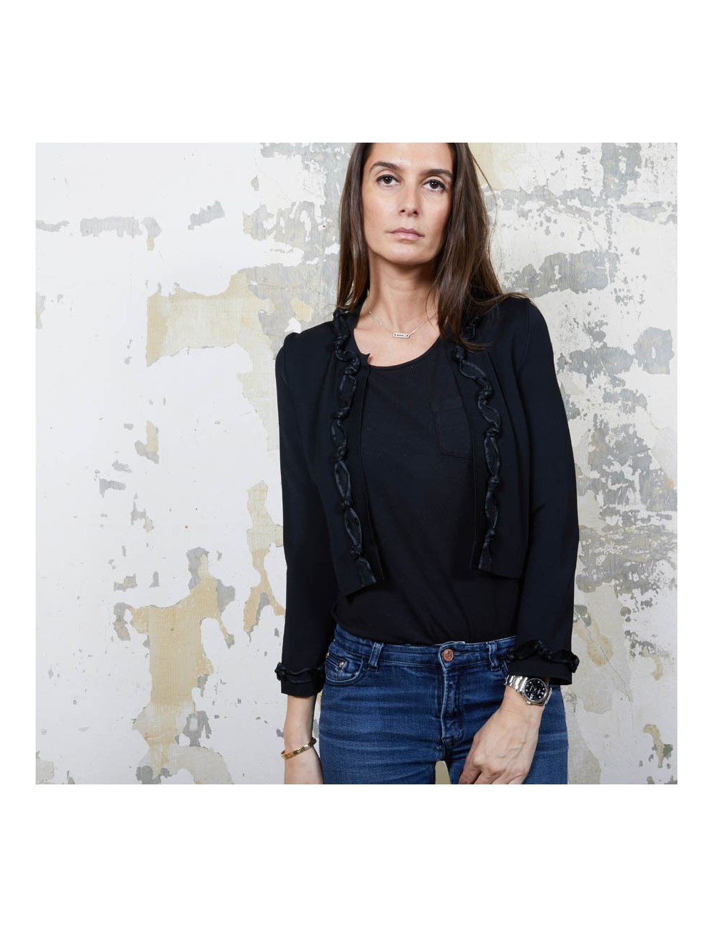 Gilet court 36 CHANEL noir