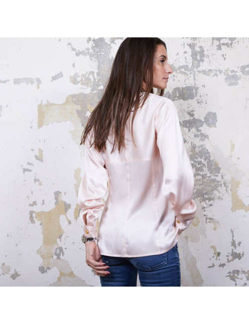 Blouse T  CHANEL soie rose Vintage