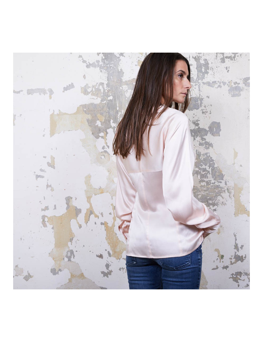 Blouse T  CHANEL soie rose Vintage