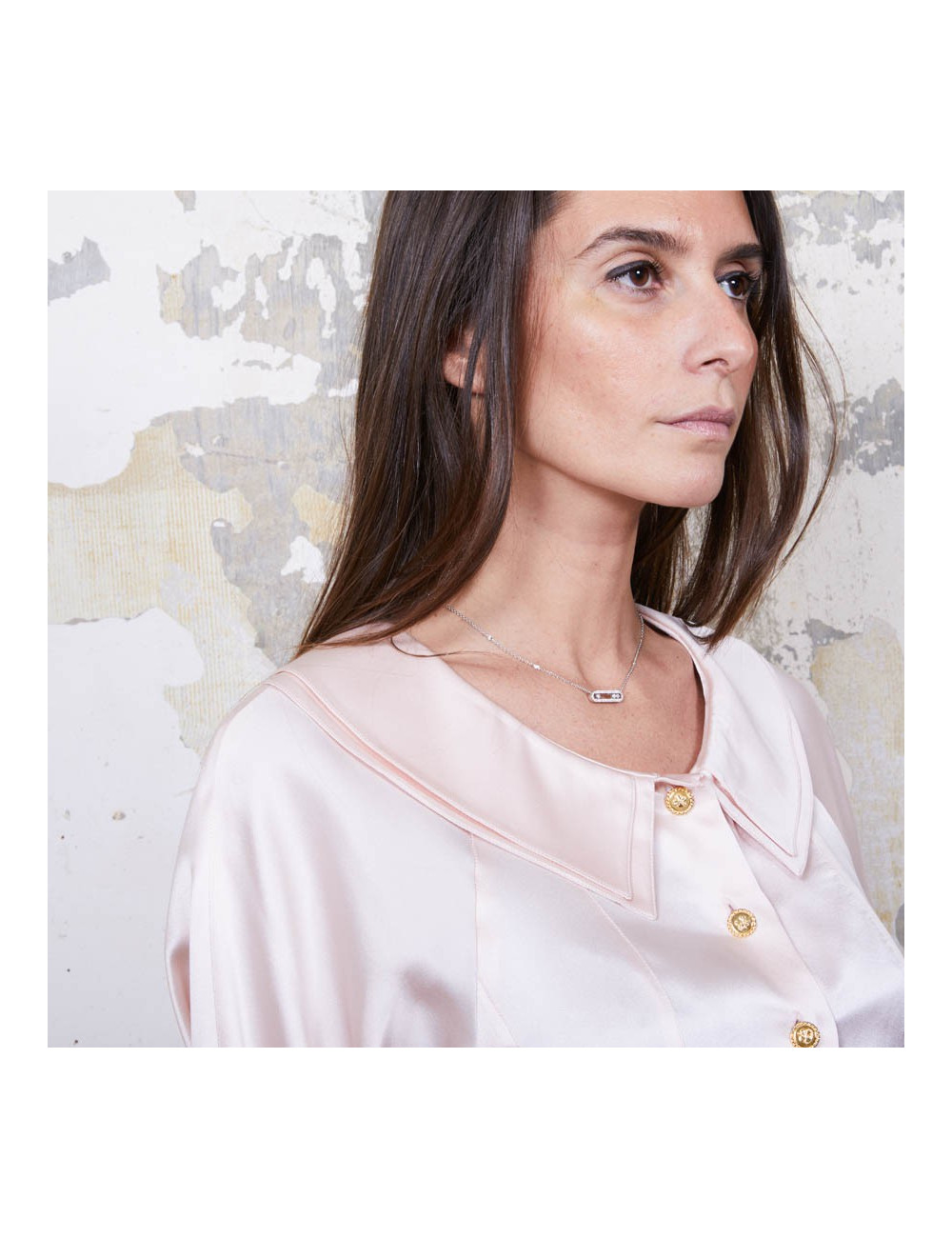 Blouse T  CHANEL soie rose Vintage