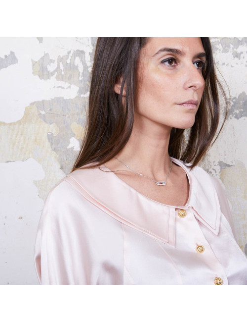 Blouse T  CHANEL soie rose Vintage