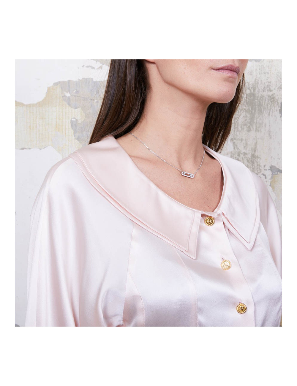 Blouse T  CHANEL soie rose Vintage