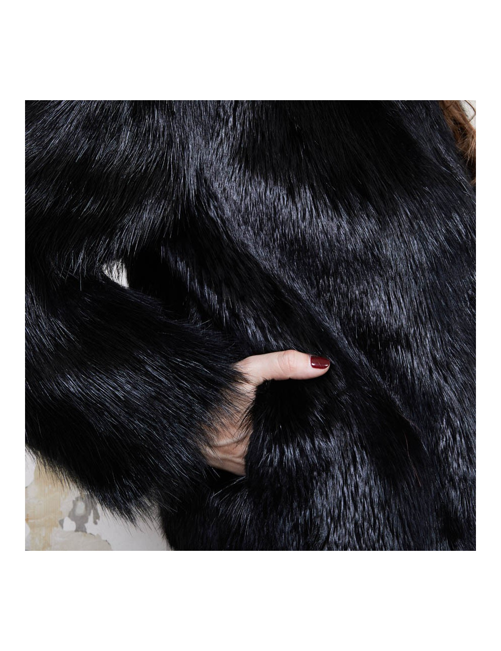 Veste T 38 CHLOE en Castor noir brillant