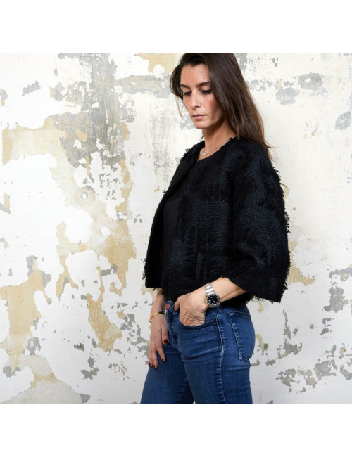 Veste courte T 38 CHANEL noir