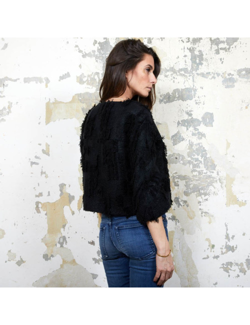 CHANEL short black jacket Size 38FR